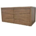 MD9353 Hanging Solid Wood Bathroom Sink Counter with 80cm Iron Legs