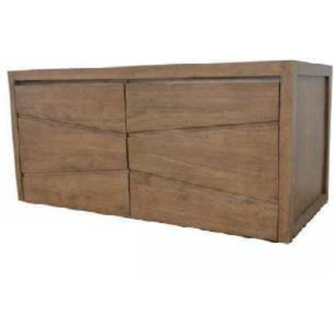 MD9353 Hanging Solid Wood Bathroom Sink Counter with 80cm Iron Legs