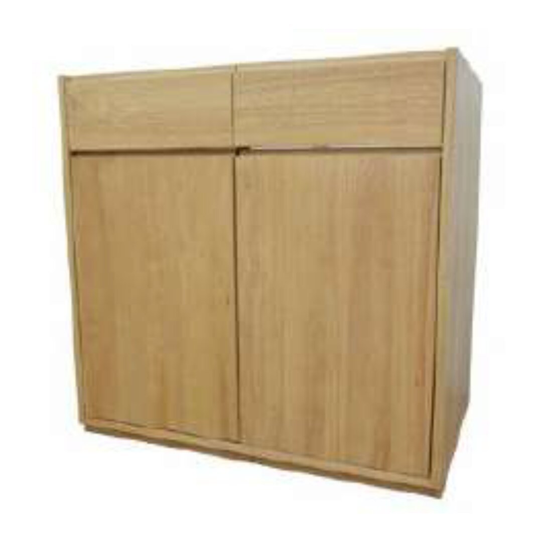 MD9357 Solid Wood Kitchen Counter Base (No Top) | 2 Drawers & 2 Doors (90cm)