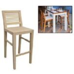 MD9359 Solid Wood Bar Chair (75cm Seat Height) | Optional Foam Cushion