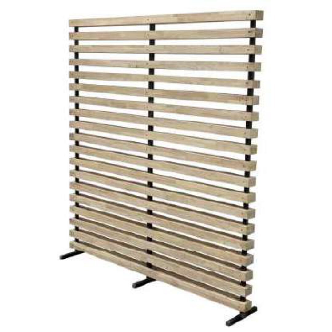 MD9361 Solid Wood Dual-Purpose Headboard & Room Screen with Iron Legs (160cm)