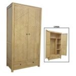 MD9607 Premium Solid Wood Wardrobe | 2 Doors & 2 Drawers