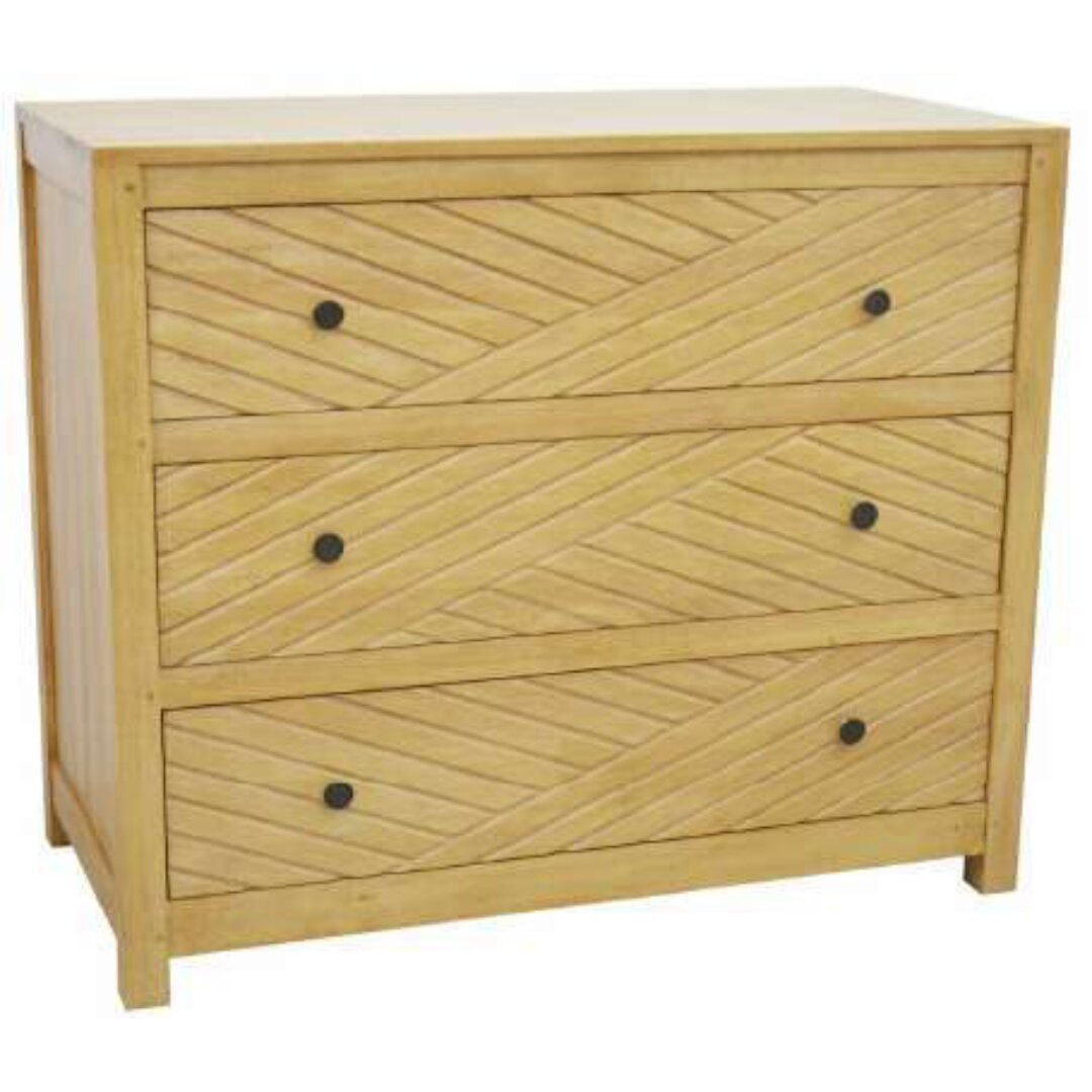 MD9608 Premium Solid Wood Chest of Drawers | 3 Spacious Drawers