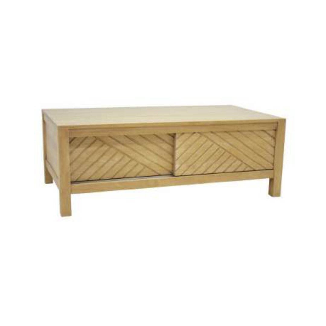MD9611 Premium Solid Wood Coffee Table | 4 Sliding Doors