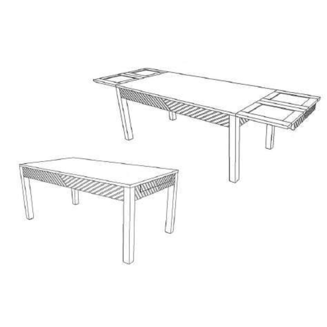 MD9627-1KD Solid Wood Extendable Dining Table Knock Down