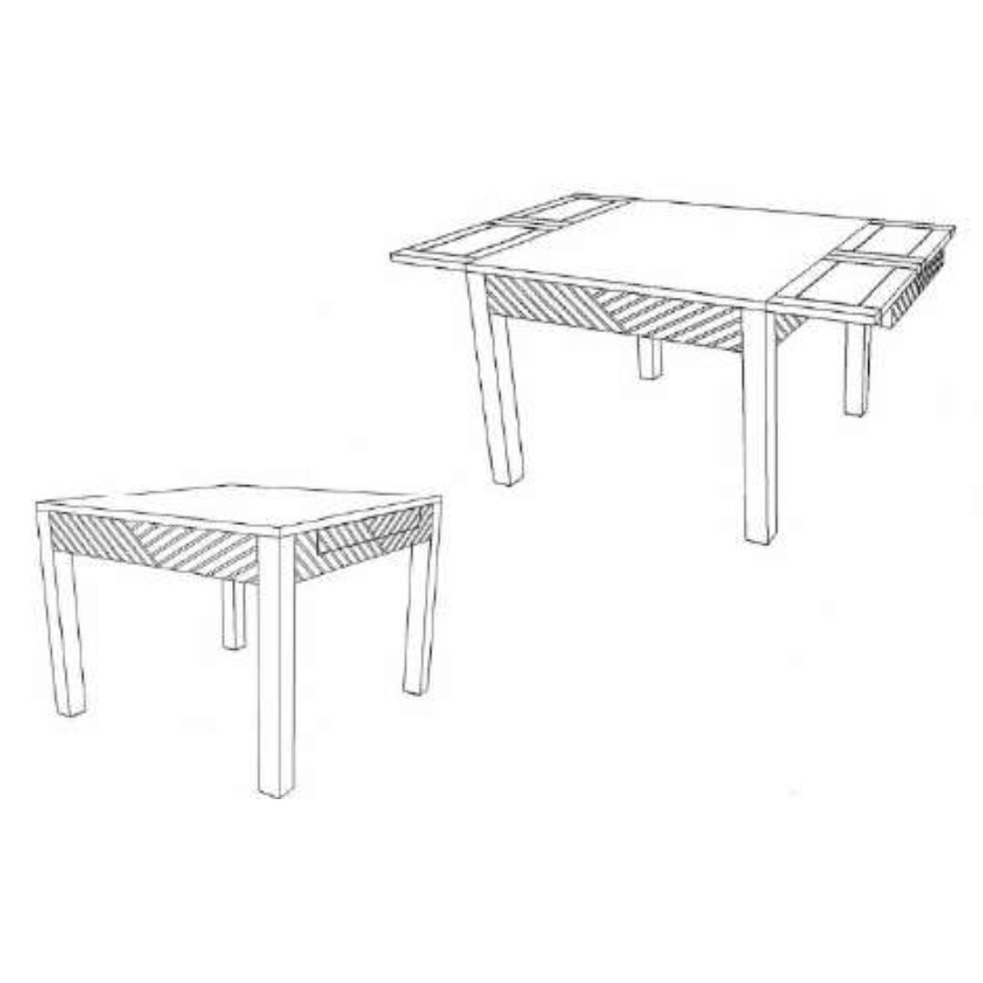 MD9627-2KD Solid Wood Extendable Dining Table