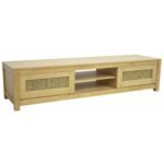 MD9710 Premium Solid Wood TV Stand 2 Sliding Doors 162cm
