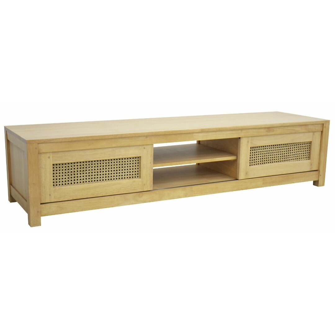 MD9710 Premium Solid Wood TV Stand 2 Sliding Doors 162cm