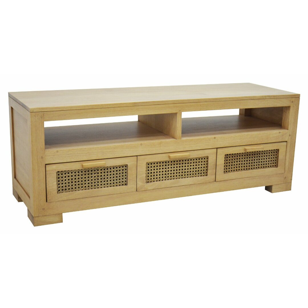 MD9718 Premium Solid Wood TV Stand | 120cm 3-Drawer Media Console