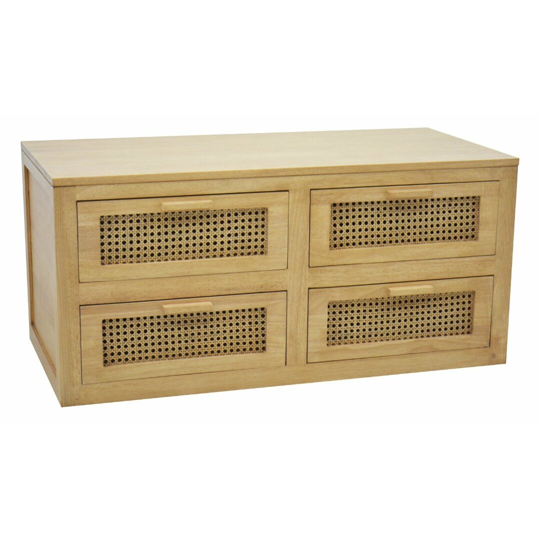 MD9724 Solid Wood TV Stand with 4 Drawers