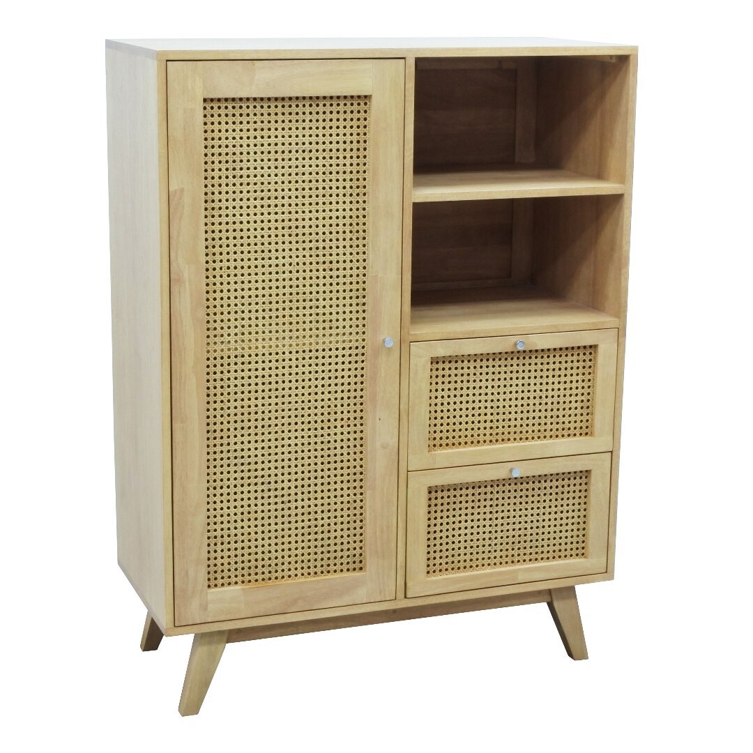 MD9750KD Solid Wood Storage Cabinet with 1 Door & 2 Drawers