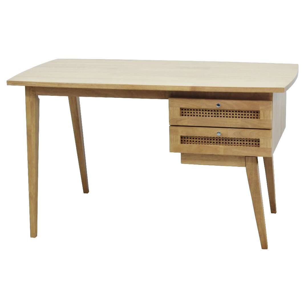 MD9755KD Solid Wood Desk with 2 Drawers, Spacious Home Office Workstation
