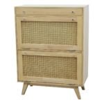 MD9758KD Solid Wood Shoe Cabinet with 2 Doors & 1 Drawer