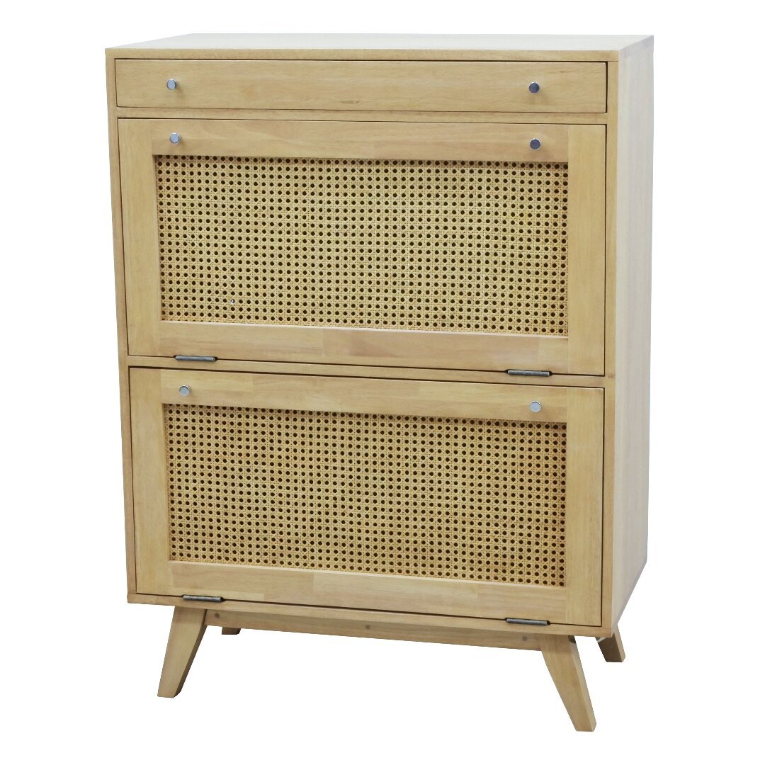 MD9758KD Solid Wood Shoe Cabinet with 2 Doors & 1 Drawer