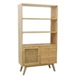 MD9760KD Solid Wood Tall Cupboard with 1 Door & 3 Drawers