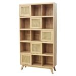 MD9761KD Solid Wood Bookshelf with 5 Doors