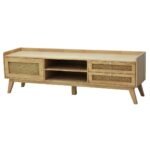MD9762KD Premium Solid Wood TV Cabinet 1 Door 2 Drawers Knock Down Feet