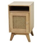 MD9764KD Solid Wood Bedside Table with 1 Door, Compact Nightstand