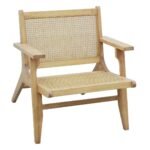 MD9768 Solid Wood Armchair, Elegant Lounge Seating