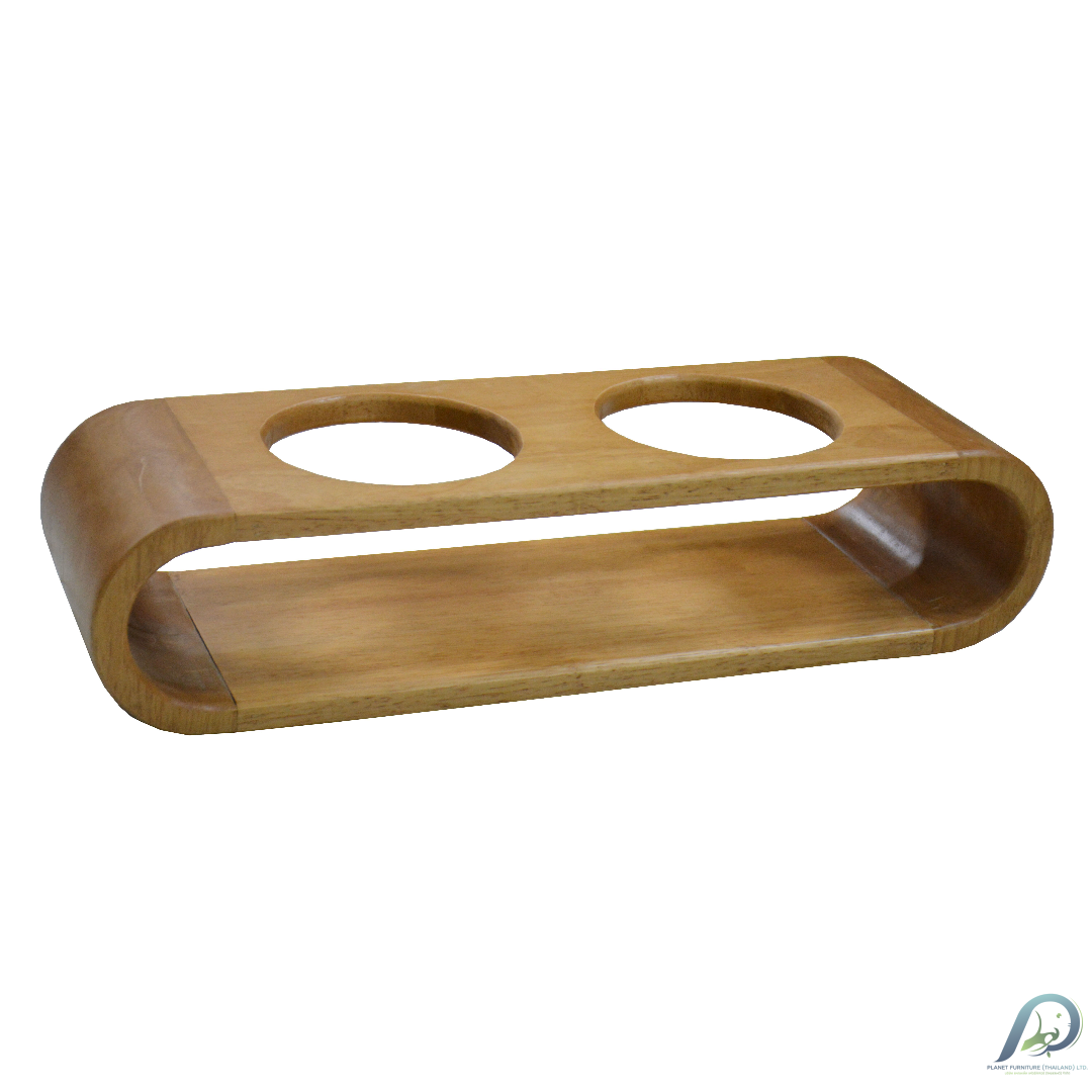MDS3813 Cat Bowl Stand – Genuine Wood Cat Food Bowl Stand