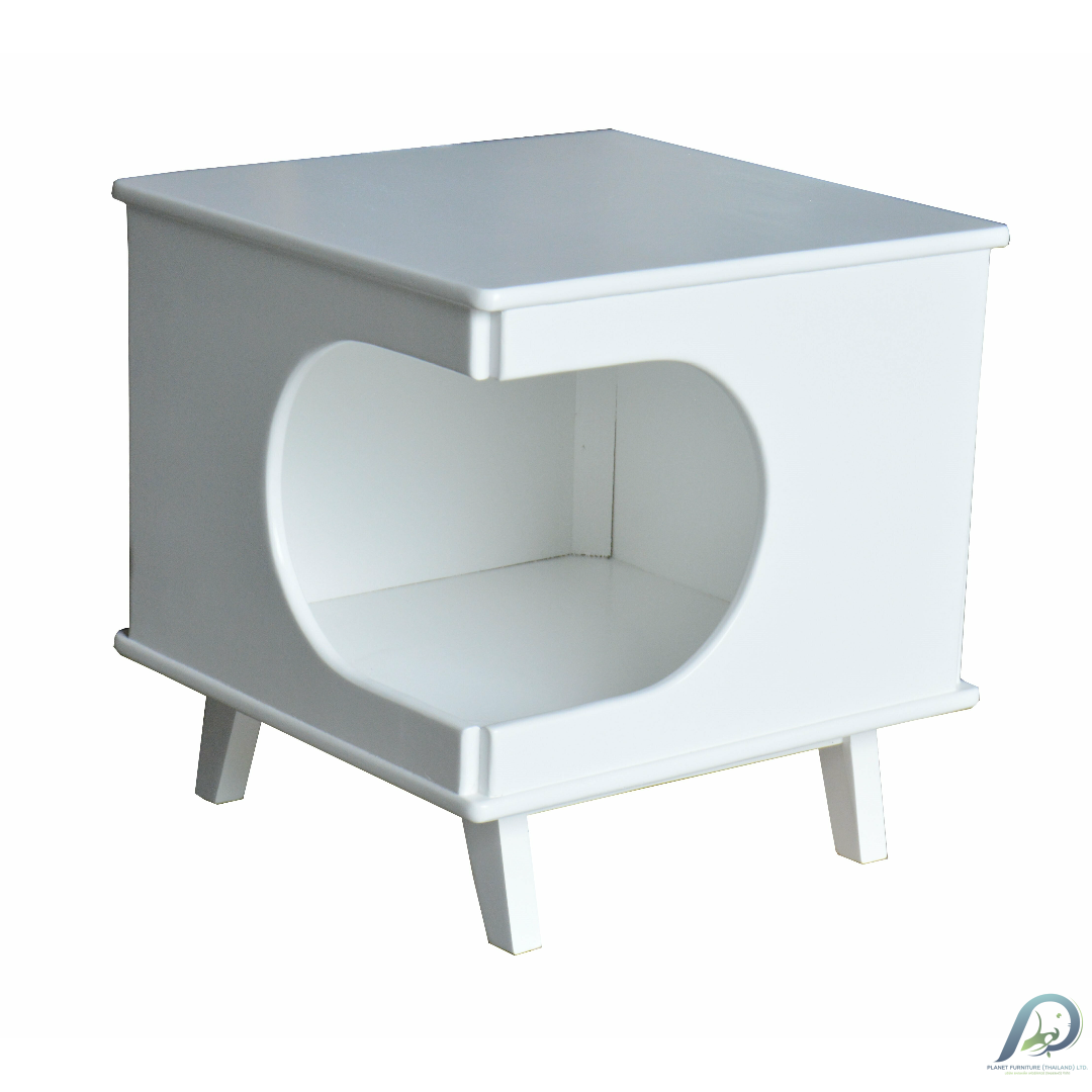 MDS3814 Cat House, a minimalist style cat house made of real wood.